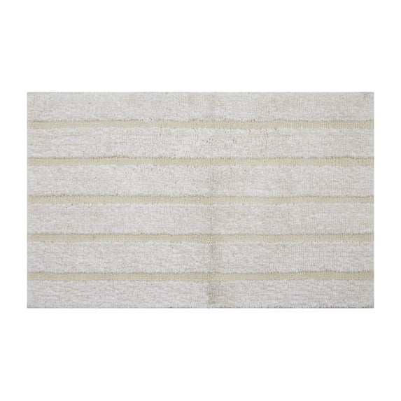 Mineral Spring Pure Bath Home Stripe Tufted Polyester Bath Rug, Birch, 20" x 32"