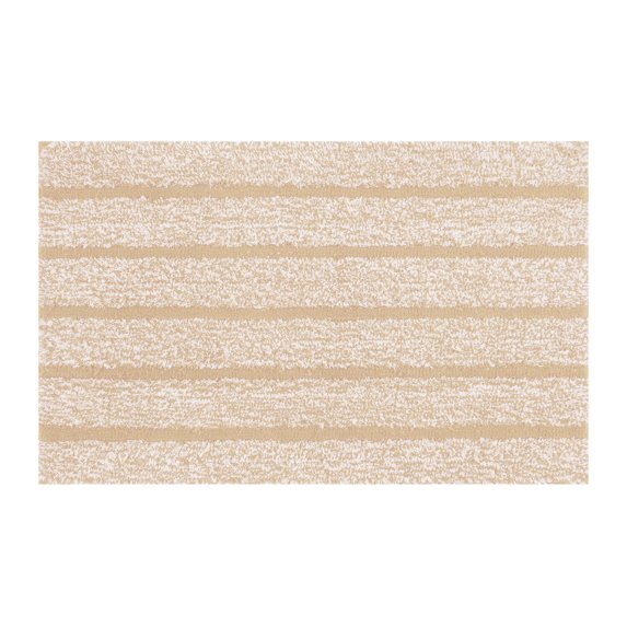 Mineral Spring Pure Bath Home Stripe Tufted Polyester Bath Rug, Maple Sugar, 17" x 24"