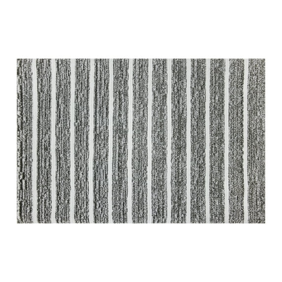 Mineral Spring Spa Luxe Stripe Polyester Tufted Bath Rug, Graphite Gray, 20" x 32"