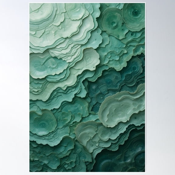 Mineral Texture In Jade-Like Layers Poster Wall Art, Modern Wall Decor For Living Room Bedroom, 24x36 UNFRAMED