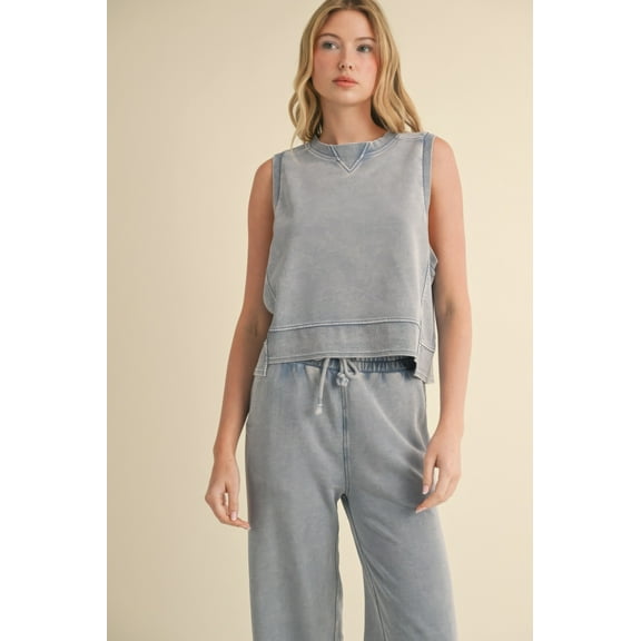 Mineral Wash Sleeveless Top