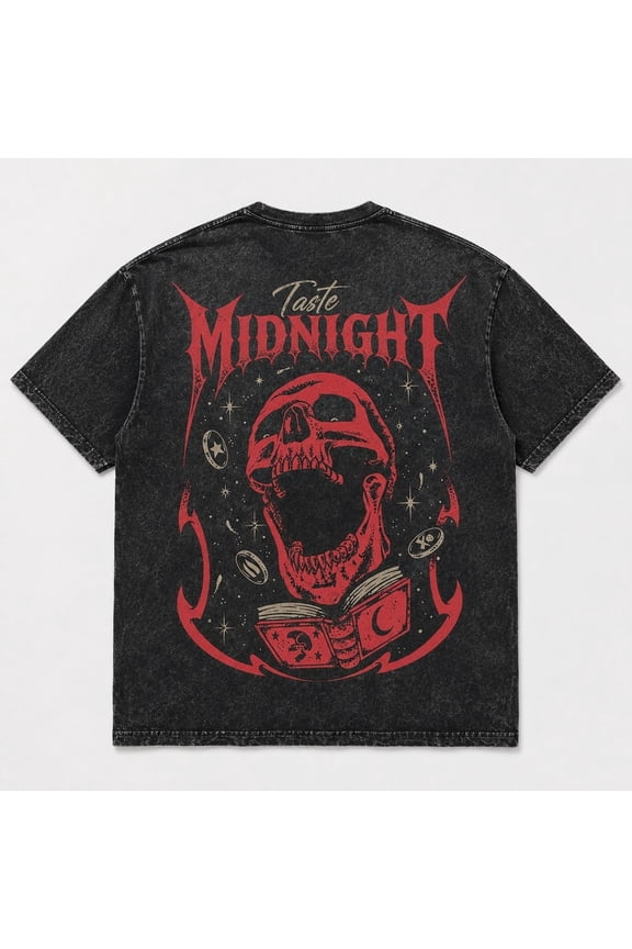 Mineral Washed Graphic T-Shirt, Unisex Classic Fit Cotton Tee