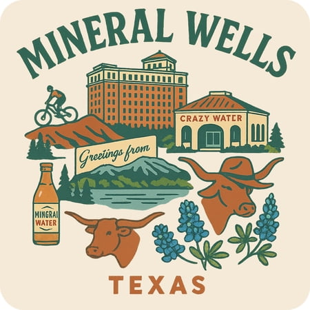 Mineral Wells Texas Keepsakes Souvenir Vinyl Sticker – Destination Travel Keepsake Collectible (3-Inches Wide)
