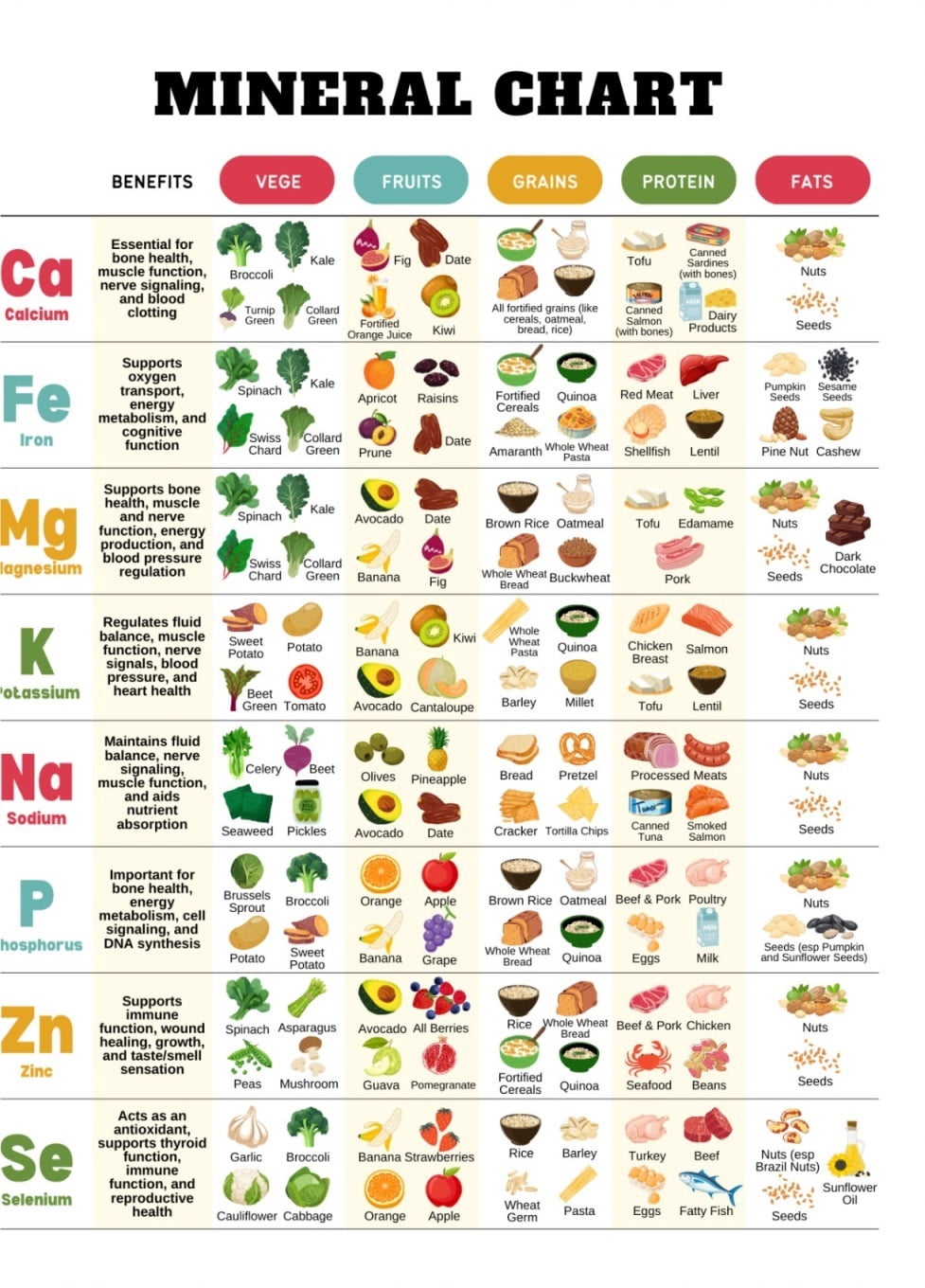 Mineral chart memo sheet, supplementary reference chart poster ...