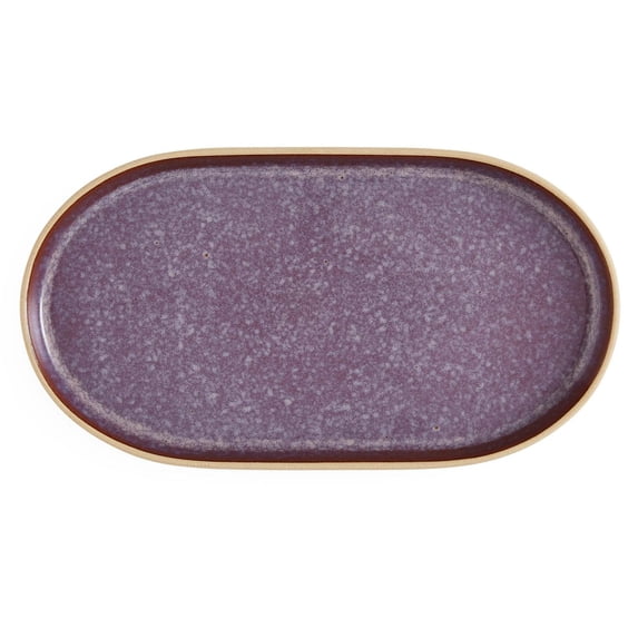 Portmeirion Minerals Oval Dish (12"x 6.4") - Stoneware Tableware with Unique Amethyst Glaze - Contemporary Dining & Essential Scandinavian Entertaining, Durable Ceramic Server for Meals & Gatherings