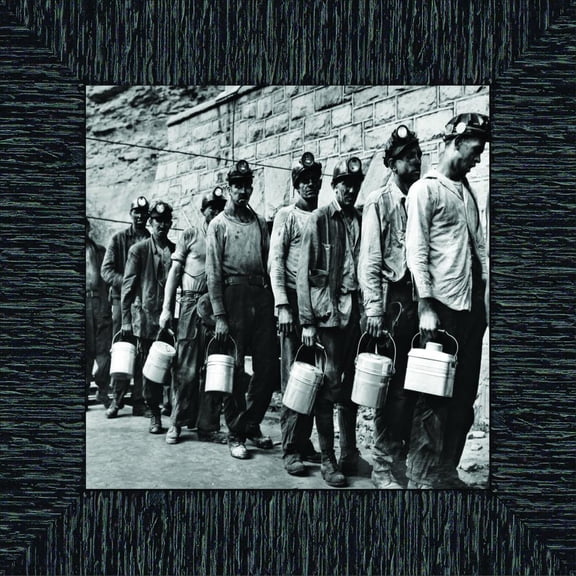 Miners at Lamphouse, Coal Miner Decor, Historical Picture Frame, 10x10 8539