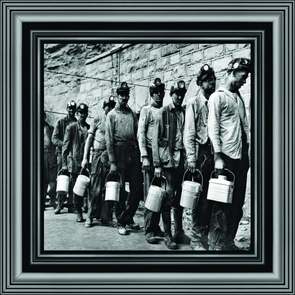 Miners at Lamphouse, Coal Miner Decor, Historical Picture Frame, 10x10 8539