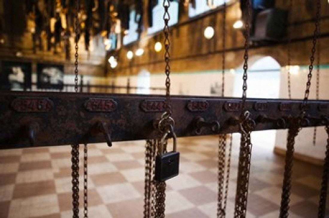 Miners clothing hanging room Salle des Pendus Puits Couriot Mine Museum Saint-Etienne Loire Rhone-Alpes France Canvas Art - Panoramic Images (36 x 24)