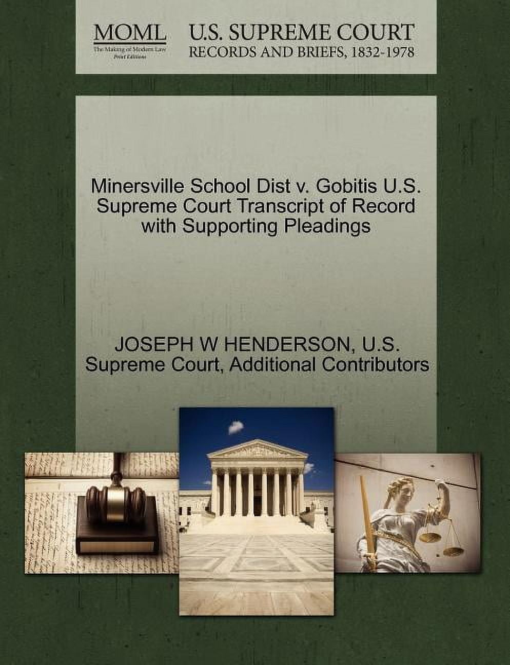 Minersville School Dist V. Gobitis U.S. Supreme Court Transcript of