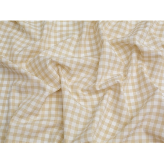 Minerva 1/4 inch Check Gingham Fabric Beige - per yard