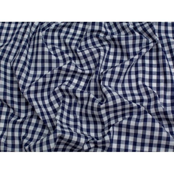 Minerva 1/4 inch Check Gingham Fabric Navy Blue - per yard