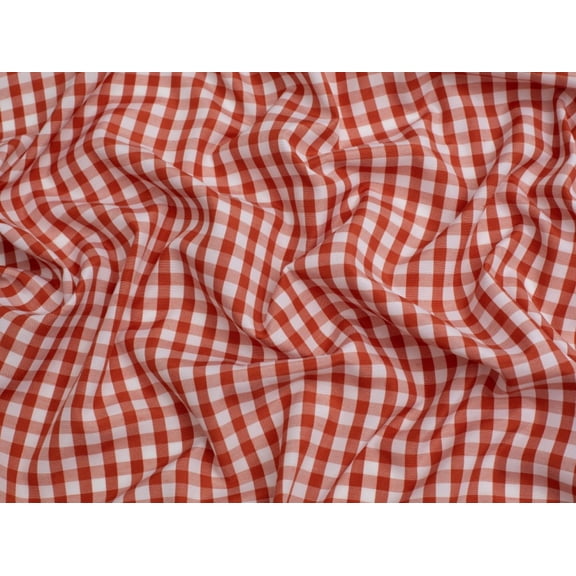 Minerva 1/4 inch Check Gingham Fabric Rust - per yard