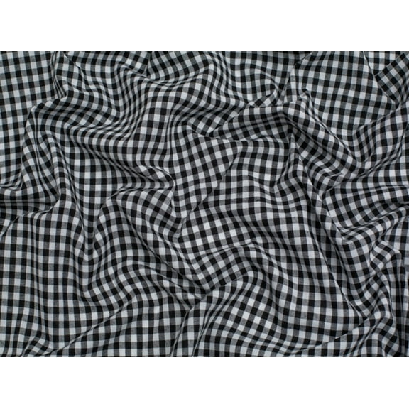 Minerva 1/4 inch Check Vintage Gingham Fabric Black - per yard