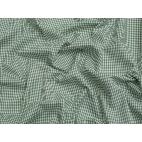 Minerva 1/8 inch Check Vintage Gingham Fabric Sage - per yard