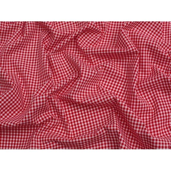 Minerva 1/8 inch Check Yarn Dyed Cotton Gingham Fabric Red - per yard