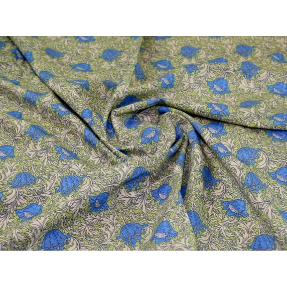 Minerva 100% Cotton Poplin Fabric Green & Blue - per yard
