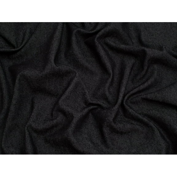Minerva 280gsm Stretch Washed Denim Fabric Black - per yard