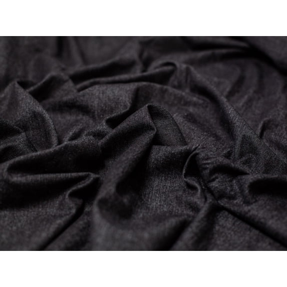 Minerva 290gsm Soft Washed Denim Fabric Black - per yard