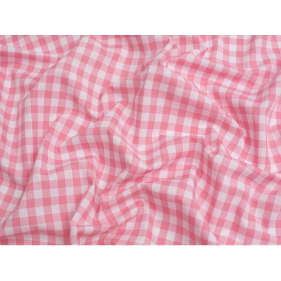 Minerva 3/8 inch Check Yarn Dyed Cotton Gingham Fabric Baby Pink - per yard