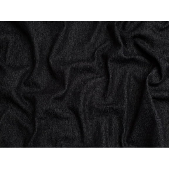 Minerva 300gsm Stretch Washed Denim Fabric Black - per yard