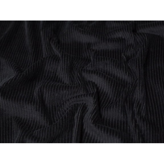 Minerva 5 Wale Cotton Jumbo Cord Fabric Black - per yard