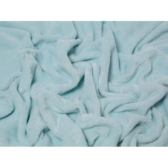 Minerva Bamboo Cotton Velvet Towelling Fabric Powder Blue - per yard