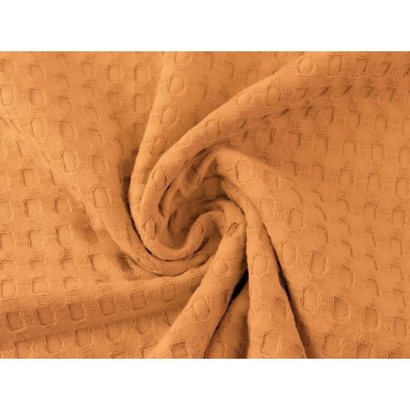 Minerva Big Cotton Waffle Fabric Mustard - per yard