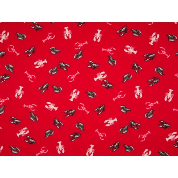 Bubble Crepe Fabric, Red Nautical Animal Print for Dressmaking, 58" Wide, By the Yard