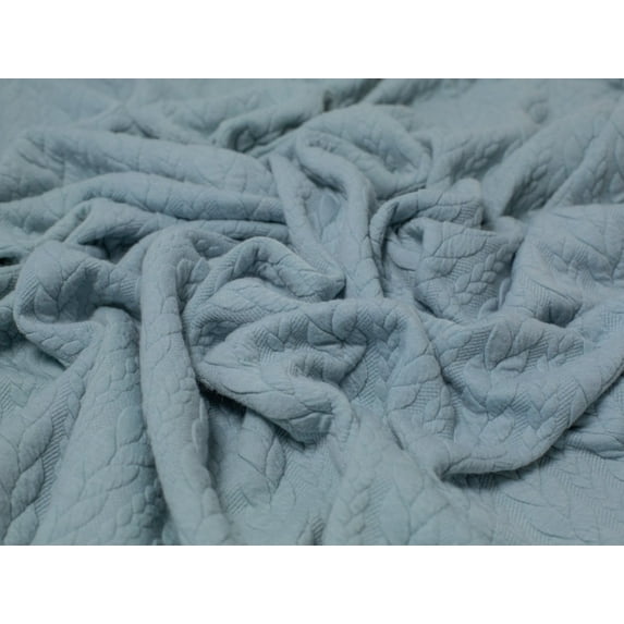 Minerva Cable Textured Stretch Knit Fabric Pastel Green - per yard