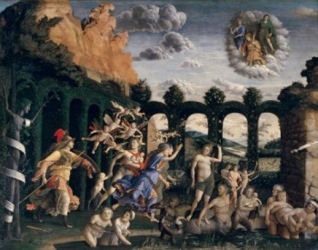 Minerva Chases the Vices from the Garden of Virtue c 1502 Andrea Mantegna (1431-1506Italian) Muse du Louvre Paris Canvas Art - (24 x 36)