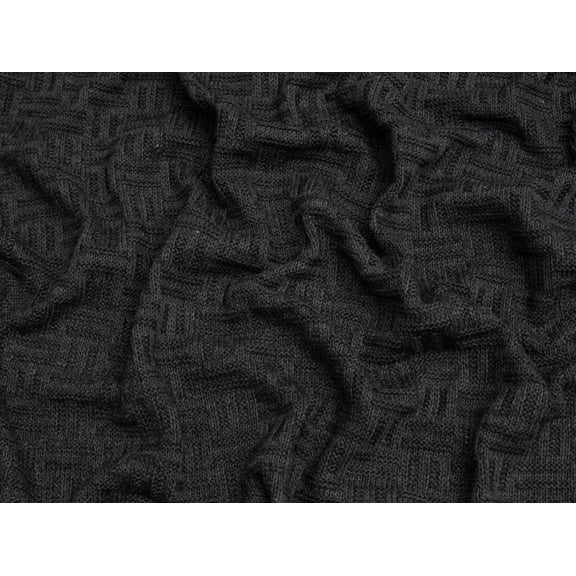 Minerva Chunky Cotton Sweater Knit Stretch Fabric Anthracite - per yard