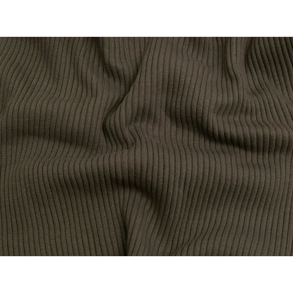 Minerva Chunky Tubular Ribbing Stretch Knit Fabric Taupe - per yard
