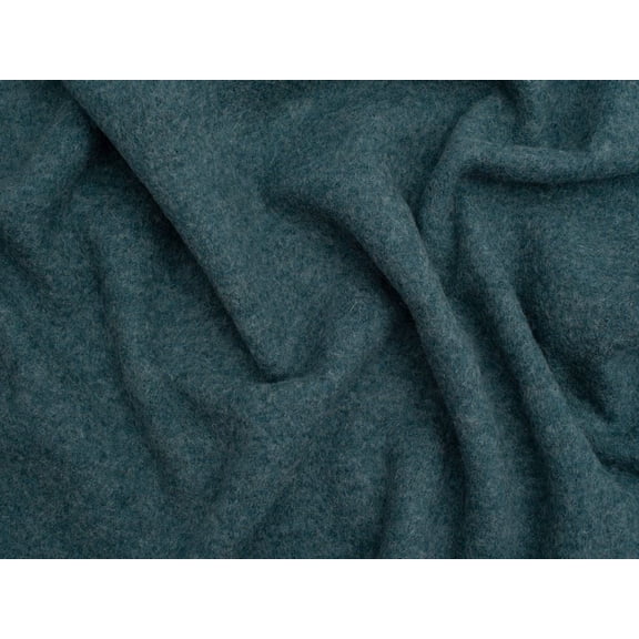 Minerva Core Range 100% Pure Boiled Wool Coating Fabric Melange Peacock - per yard