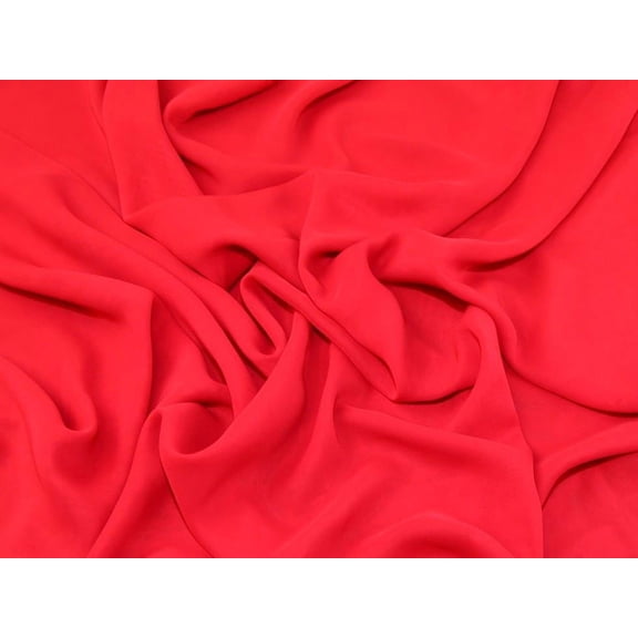 Minerva Core Range Ballerina Sheer Chiffon Fabric Cherry Red - per yard