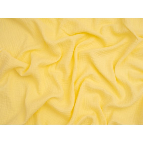 Minerva Core Range Cotton Double Gauze Fabric Buttercup - per yard
