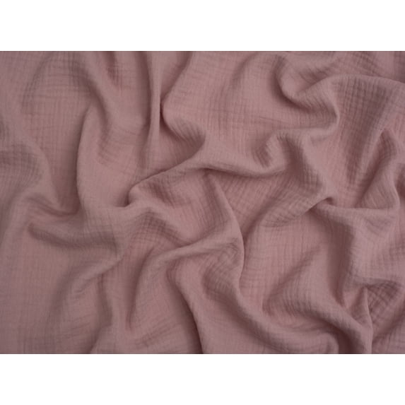 Minerva Core Range Cotton Double Gauze Fabric Dusty Pink - per yard