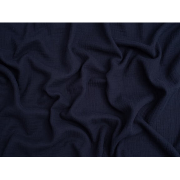 Minerva Core Range Cotton Double Gauze Fabric French Navy - per yard