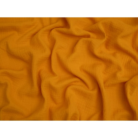 Minerva Core Range Cotton Double Gauze Fabric Old Gold - per yard