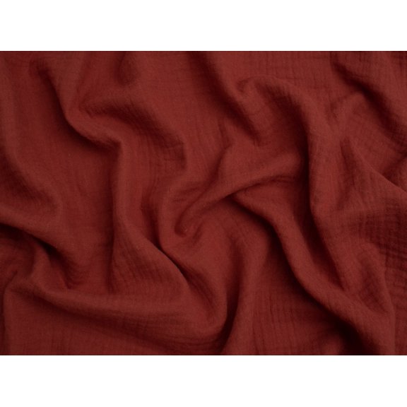 Minerva Core Range Cotton Double Gauze Fabric Paprika - per yard