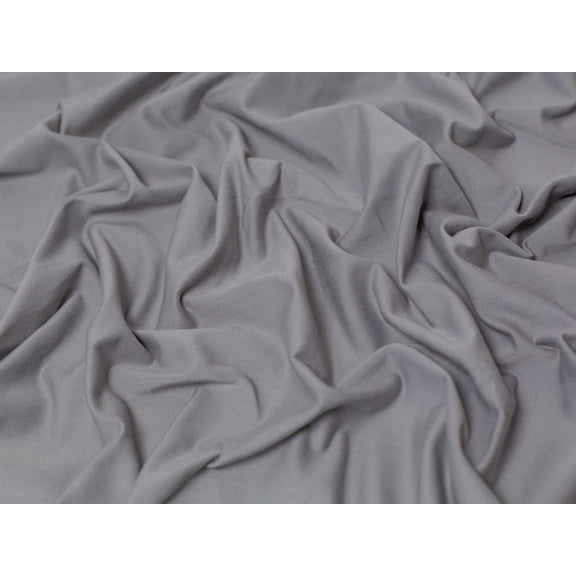 Minerva Core Range Cotton Lycra Jersey Stretch Knit Fabric Pewter - per yard