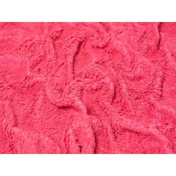 Minerva Core Range Cotton Sherpa Fleece Fur Fabric, Dark Dusky Pink Solid for Dressmaking & Toy Making, 59" Wide, By the Yard
