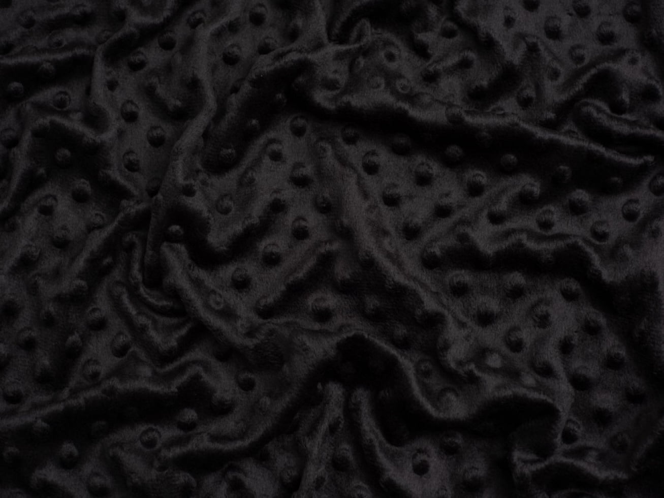 Minerva Core Range Embossed Dimple Plush Fleece Fabric Black - per yard ...