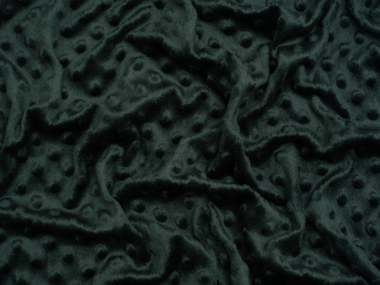 Minerva Core Range Embossed Dimple Plush Fleece Fabric Dark Green - per ...