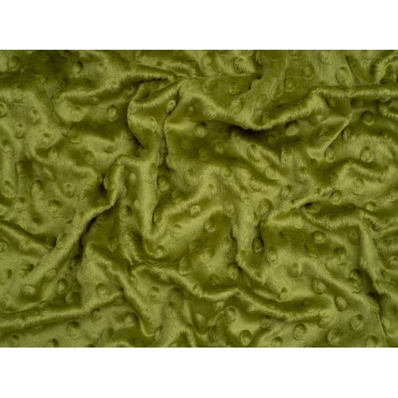Minerva Core Range Embossed Dimple Plush Fleece Fabric Green - per yard