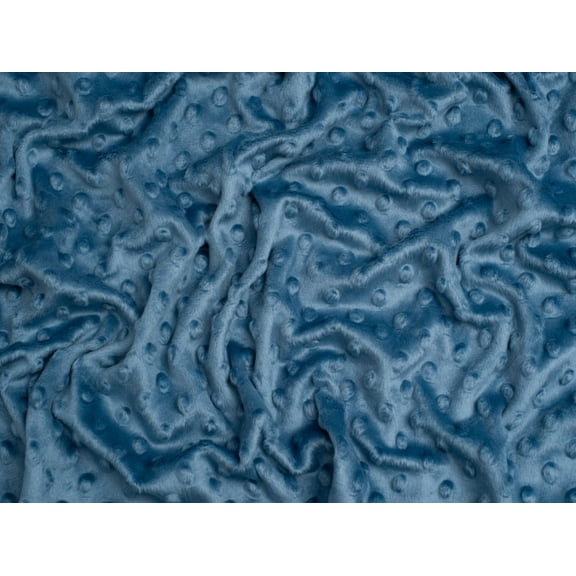 Minerva Core Range Embossed Dimple Plush Fleece Fabric Indigo - per yard