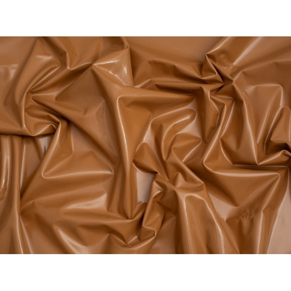 Minerva Core Range Glossy PVC Vinyl Fabric Caramel - per yard