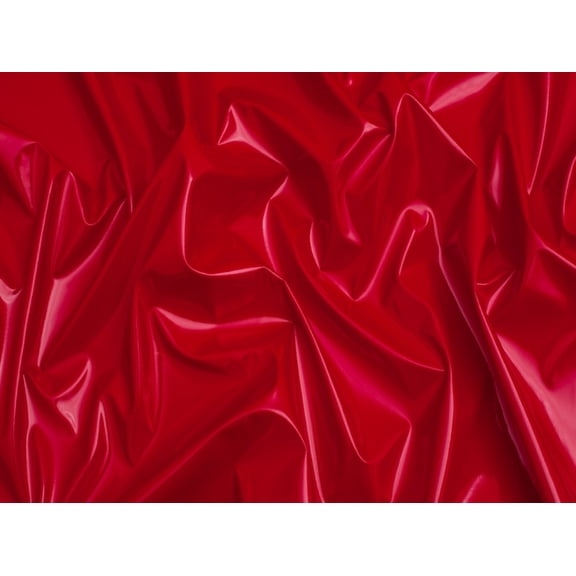 Minerva Core Range Glossy PVC Vinyl Fabric Scarlet Red - per yard