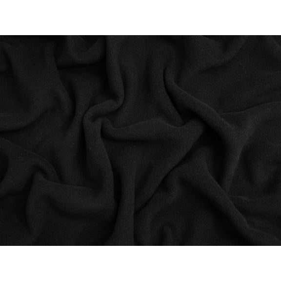 Minerva Core Range Heavy 100% Cotton Fleece Fabric Black - per yard