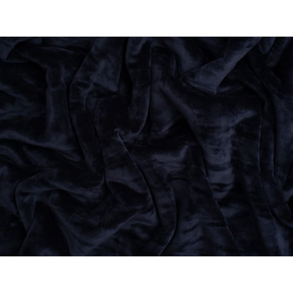 Minerva Core Range Lambskin Sherpa Backed Cuddle Fleece Fabric Navy Blue - per yard