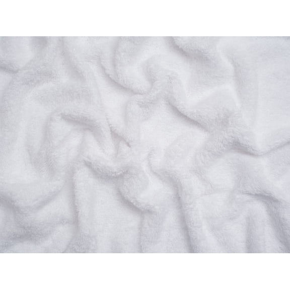 Minerva Core Range Luxury Cotton Towelling Fabric White - per yard